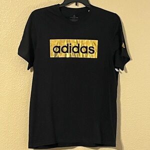 Adidas Men's L Black w/ Gold Logo Accents Short Sleeve Amplifier Tee